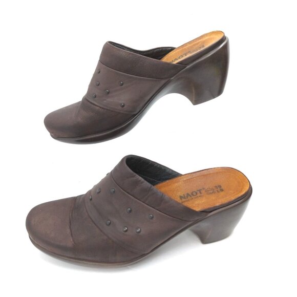 Naot Eden Clogs Women US 8 8.5 Metallic Brown Studded Western Country EU 39 - Picture 1 of 8